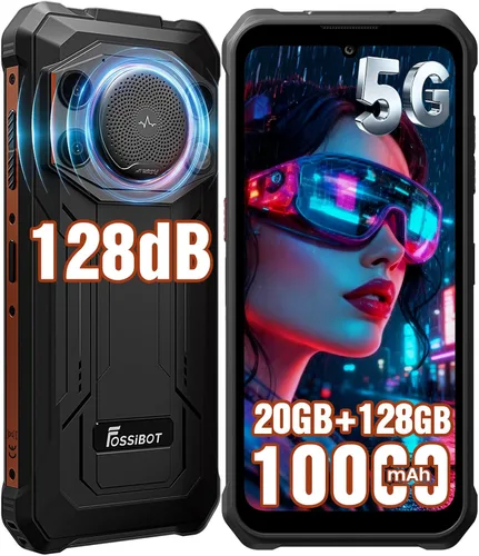 Miniatura 11 de FOSSIBOT F101P Android 13 Teléfono inteligente resistente, 7 GB+64 GB /1 TB Teléfono de llamada resistente 10600 mAh Teléfono desbloqueado 123dB Rojo