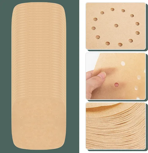 Miniatura 7 de 200 piezas de papel de pergamino para freidora de aire con revestimiento desechable de 8.5 pulgadas, perforado premium para freidora de aire