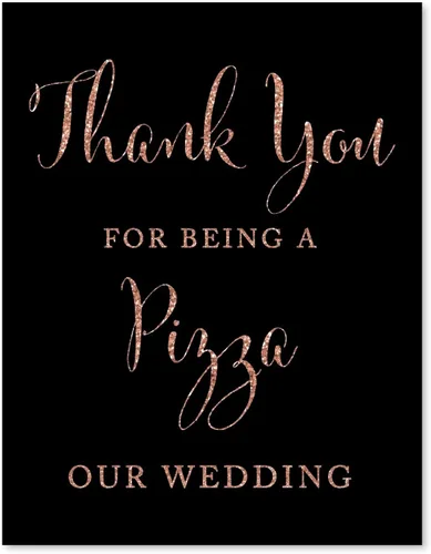 Miniatura 29 de Andaz Press Letreros de fiesta de boda, purpurina de oro rosa sintético sobre negro, 8.5 x 11 pulgadas, resalta tu versículo bíblico favorito