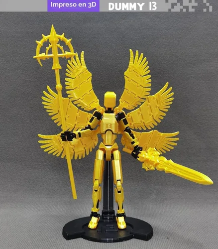 Miniatura 7 de apcute (Montaje Completado) Figura de Acción T13 Impresa en 3D, Muñeco Móvil Multi-Articulado de 5.5 Pulgadas Dummy 13 Juguete, Figura de Acción Oro