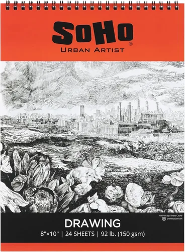 Miniatura 13 de SoHo Urban Artist Bloc de dibujo de tapa blanda, 18 x 24 pulgadas, 92 libras (5.29 oz/m²), cuaderno de bocetos de medios mixtos, 24 hojas de doble