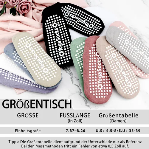 Miniatura 19 de Calcetines de yoga con agarre antideslizante para mujer, talla única, para fitness, deporte, danza de calcetines