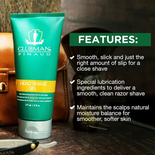 Miniatura 4 de Clubman Gel de afeitado para cabeza, 6 fl oz