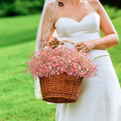 Miniatura 6 de N&T NIETING - Ramo de 10 flores artificiales de aliento de bebé, gypsophila falsa, toque real, arreglo de flores artificiales para bodas, fiestas