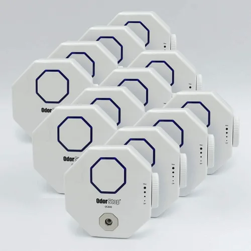 OdorStop OS300-12 Mini generador de ozono purificador de aire ionizador para desodorizar y purificar áreas pequeñas, paquete de 12