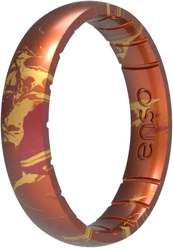 Miniatura 16 de Enso Rings Anillo de silicona fino hecho a mano, diseño cómodo y flexible, 0.169 in de ancho, 0.069 in de grosor
