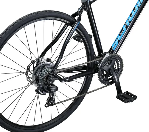 Miniatura 7 de Schwinn Vantage - Bicicleta híbrida deportiva para hombres y mujeres, transmisión de 21 o 24 velocidades, marco de aluminio, barra plana, frenos