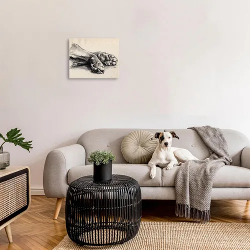 Miniatura 3 de Stupell Industries Placa de pared negra con diseño de pata de perro, diseño minimalista de Jennifer Paxton Parker
