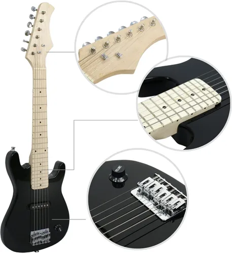 Miniatura 7 de Guitarra eléctrica para principiantes de 30 pulgadas con amplificador de 5 W y paquete de accesorios, bolsa de guitarra