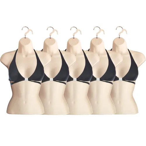 Miniatura 12 de Maniquí femenino con espalda hueca y cuerpo apilable con ganchos para colgar para exhibición de camisetas, encimera, ferias de manualidades, fotos