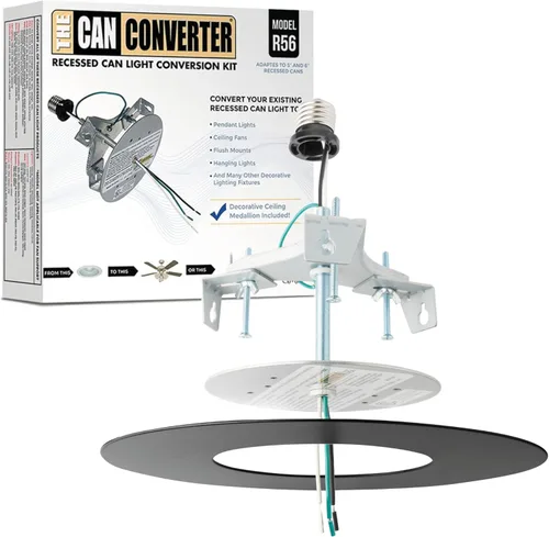 Miniatura 10 de The Can Converter R56 - Kit de conversión de luz empotrada para lata con medallón de techo plano de 7 pulgadas, mejoras para el hogar para latas