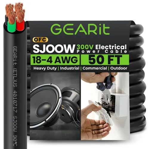 Miniatura 23 de GEARit Cable de alimentación portátil 10/3 10 AWG (100 pies - 3 conductores) SJOOW 300V calibre 10 cable eléctrico para derivaciones de motor, luces
