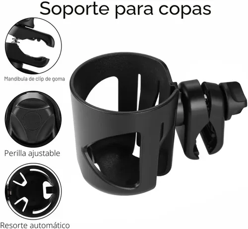Miniatura 3 de Accmor Portavasos universal para cochecito, portavasos para silla de ruedas Walker, bicicleta giratoria de 360°, accesorios de fijación para Negro