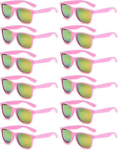 Miniatura 13 de Eyegla Paquete de 8/12/18 lentes de sol de neón a granel coloridos para fiesta, gafas retro para fiesta para adultos, hombres y mujeres