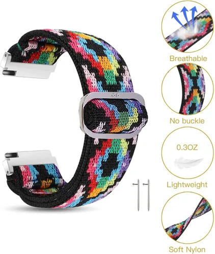Miniatura 4 de Lamshaw Correa de repuesto ajustable de nailon elástico compatible con 3Plus Vibe Plus Vibe Plus + Smartwatch