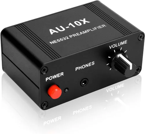 Miniatura 2 de Mini preamplificador de audio estéreo pequeño, amplificador de auriculares, ganancia de 20 dB Phono Turntable Phonograph preamplificador