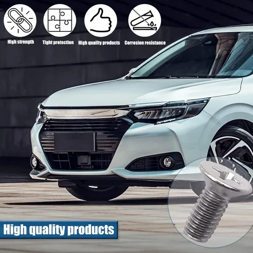 Miniatura 5 de Mission Automotive, paquete de 8 tornillos rotores de disco de freno de acero inoxidable, tornillos de retención para delanteros y traseros de 8pcs