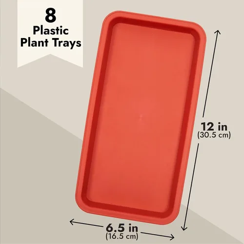 Miniatura 3 de Juvale Bandeja rectangular de plástico para plantas, bandeja de agua para plantas en interiores y exteriores, drenaje integrado y recogedor