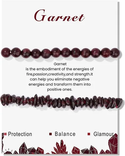 Miniatura 40 de Pulseras de cristal curativo para mujer, 2 pulseras de piedra natural de 0.236 pulgadas, pulseras elásticas de cuentas de cristal hechas a mano