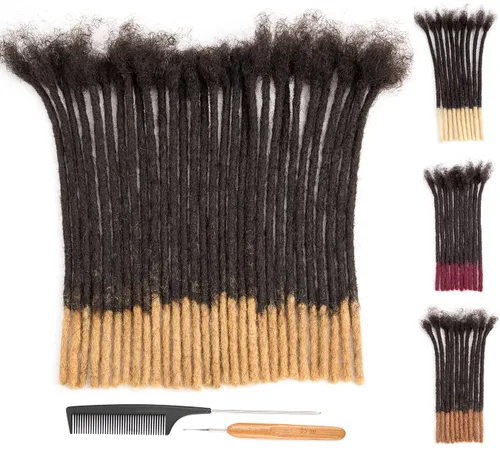 Miniatura 47 de DAIXI 0.2cm y 0.4cm y 0.6cm y 0.8cm de grosor 4-18 pulgadas 10 hebras extensiones de rastas de cabello humano 100% real para hombres/mujeres