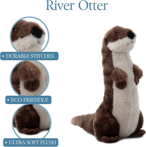 Miniatura 9 de The Petting Zoo Animal de peluche de nutria de río, regalos para niños, animales salvajes del zoológico Onez, juguete de peluche de nutria de río