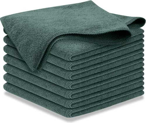 Miniatura 30 de USANOOKS Paño de limpieza de microfibra, 8 piezas de 12 x 11 pulgadas, alto rendimiento, 1200 lavados, toallas ultra absorbentes, tejido de suciedad