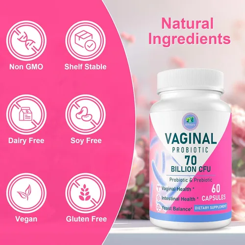 Miniatura 8 de Probióticos vaginales, equilibrio de pH para mujeres, 70 mil millones de UFC probióticos para mujer para salud vaginal, urinario, control de olores