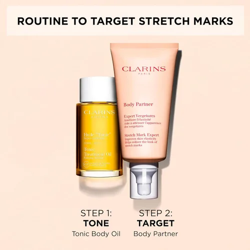 Miniatura 6 de Clarins Aceite de tratamiento corporal tónico Cuidado del embarazo de estrías La elasticidad de la piel se mejora después de 28 días* Firmas