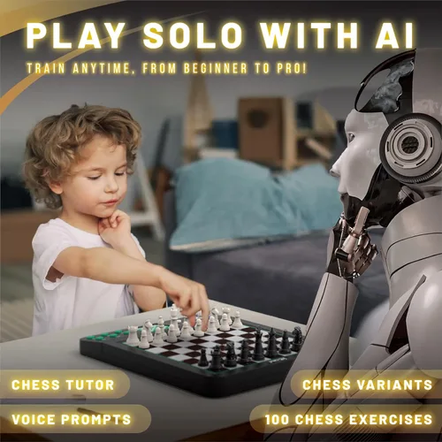 Miniatura 5 de iCore Juego de ajedrez electrónico - Enseña y juega con el tablero inteligente de ajedrez para computadora, ideal para principiantes y jugadores