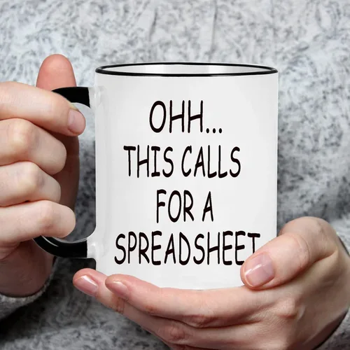 Miniatura 2 de WENSSY Accountant Gifts - Taza de hoja de cálculo, Oh This Calls For a Spreadsheet taza, regalo divertido para jefe de contabilidad CPA hombres