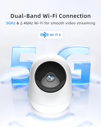 Miniatura 4 de Cámara de seguridad interior de 4MP 360° Pan Tilt 5G/2.4G WiFi 6, cámara enchufable para mascotas con altavoz para monitor de bebé de perro/gato