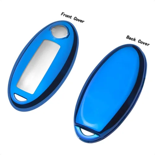 Miniatura 5 de Funda para llavero azul de TPU compatible con Infiniti EX FX G JX M Q QX para Nissan 370Z Altima Armada Cube GT-R Juke Leaf Maxima Murano Quest