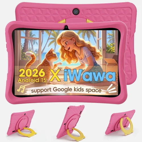 DigiLand Android 15 Kids Tablet, tabletas de 10.1 pulgadas, 6 GB de RAM+32 GB de ROM (ampliar a TF), control parental, software para niños 10