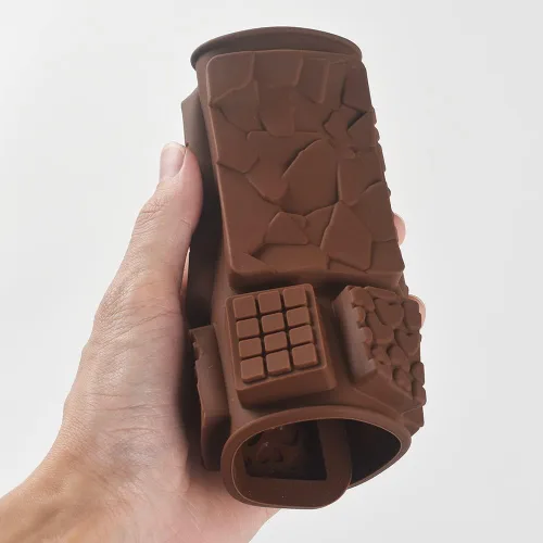 Miniatura 3 de ROTADM - Juego de moldes de silicona para chocolate con forma mixta, 3 piezas de mini gofre, corazón y barra cuadrada para barras de proteínas