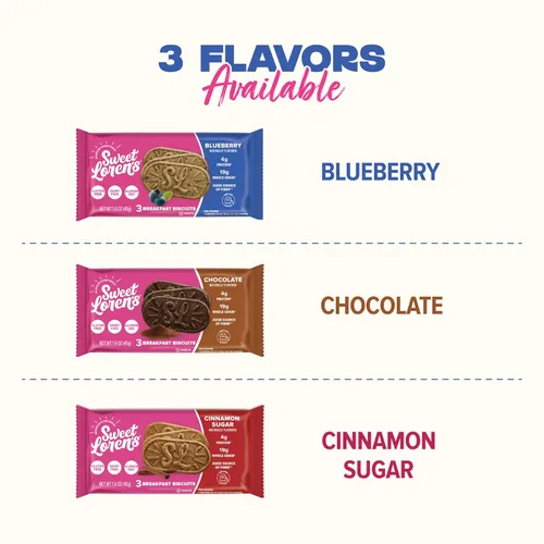Miniatura 7 de Sweet Loren's Galletas veganas para el desayuno, arándano, 0.18 onzas de proteína, 0.39 onzas de granos integrales, a base de plantas, sin gluten