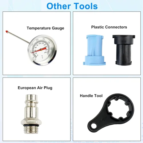 Miniatura 8 de JoyFans Probador de presión de radiador y sistema de refrigeración, herramienta neumática de recarga de refrigerante al vacío, kit automotriz de 33