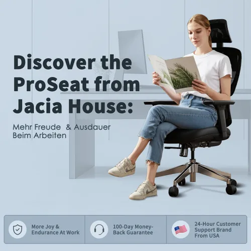Miniatura 8 de Jacia House Silla ergonómica de malla negra para oficina en casa, silla de juegos grande y alta, soporte lumbar de alto ajuste, reposabrazos 4D