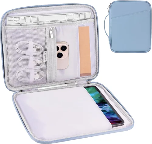 Miniatura 10 de Funda acolchada para tablet de 8 a 9 pulgadas, bolsa de viaje acolchada para Galaxy Tab A9 8.7/Tab A 8.4/Fire HD 8, estilo cartera con bolsillo