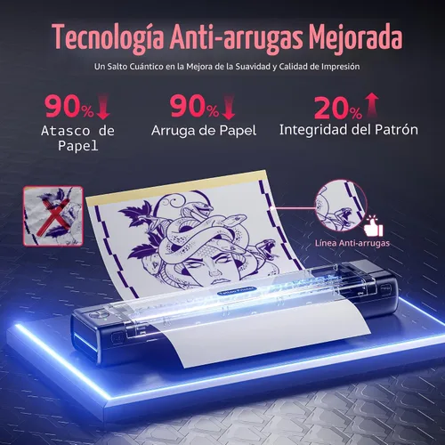 Miniatura 2 de TATTMUSE Impresoras portátiles inalámbricas para viajes, compatibles con teléfono y almohadilla, impresora compacta portátil Bluetooth pequeña