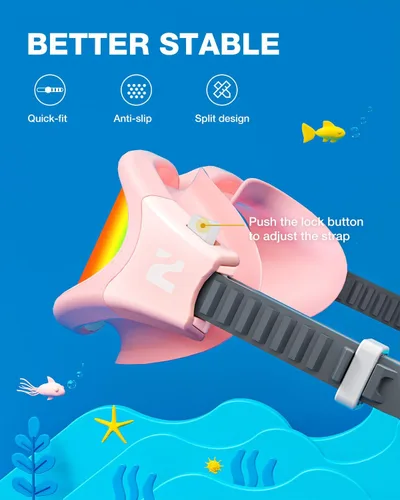 Miniatura 6 de ZIONOR Gafas de Natación para Niños, G1MINI SE Gafas de Natación Antivaho para Niño Niña 6-14 B7 (lente roja - rosa)