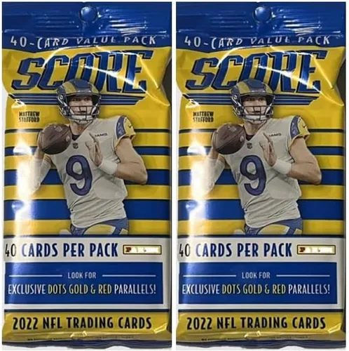 Panini Score Football NFL - Juego de 80 cartas coleccionables en total, 40 tarjetas por paquete