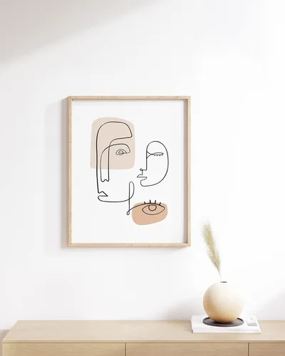 Miniatura 5 de HAUS AND HUES Impresión artística minimalista de mujer, póster de figura femenina, arte abstracto de pared neutro, arte de pared de dibujo lineal