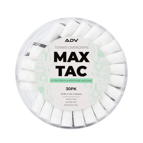 Miniatura 16 de ADV MaxTac Tacky Tennis Overgrip - Paquete de 6 Empuñaduras de Tenis Antideslizantes Extremadamente Pegajosas Overgrip - Cinta de Agarre