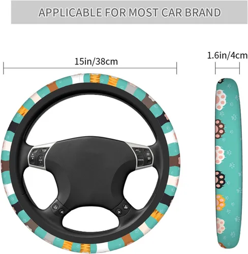 Miniatura 3 de Swono - Fundas para volante de coche con diseño de patas de gato, lindas patas de gatito o patas de perro, universal para mujeres, niñas, de Cat Paws