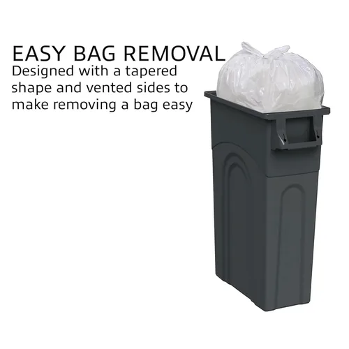 Miniatura 4 de United Solutions Highboy Contenedor de basura, 23 galones, perfil delgado que ahorra espacio y fácil extracción de la bolsa de basura, uso en Negro