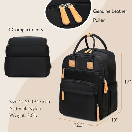 Miniatura 7 de LORADI Mochila grande para pañales de 18 bolsillos, artículos esenciales para baby shower Clips para cochecito, funda de equipaje para viajes, 4