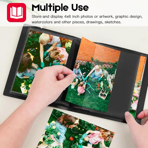Miniatura 2 de Álbum de fotos pequeño, página interior negra con fuerte banda elástica, cada uno con capacidad para 64 fotos, mini libro de 4 x 6 pulgadas, álbum