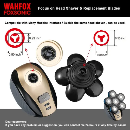 Miniatura 4 de Hojas de repuesto universales de 5 hojas con cabezal magnético para afeitadora compatibles con afeitadora FREEDOM BIRD, cabezales de repuesto