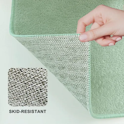 Miniatura 4 de Tapete de baño antideslizante, absorbente, de secado rápido, de pelo bajo, para debajo de la puerta, tapete de baño para fregadero, bañera, ducha