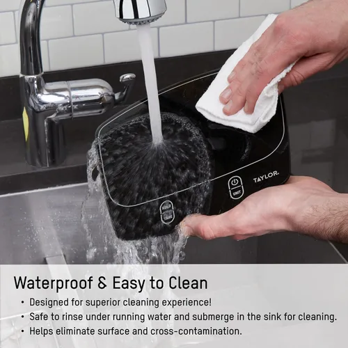 Miniatura 4 de Taylor Báscula de cocina digital impermeable, 11 libras, color negro